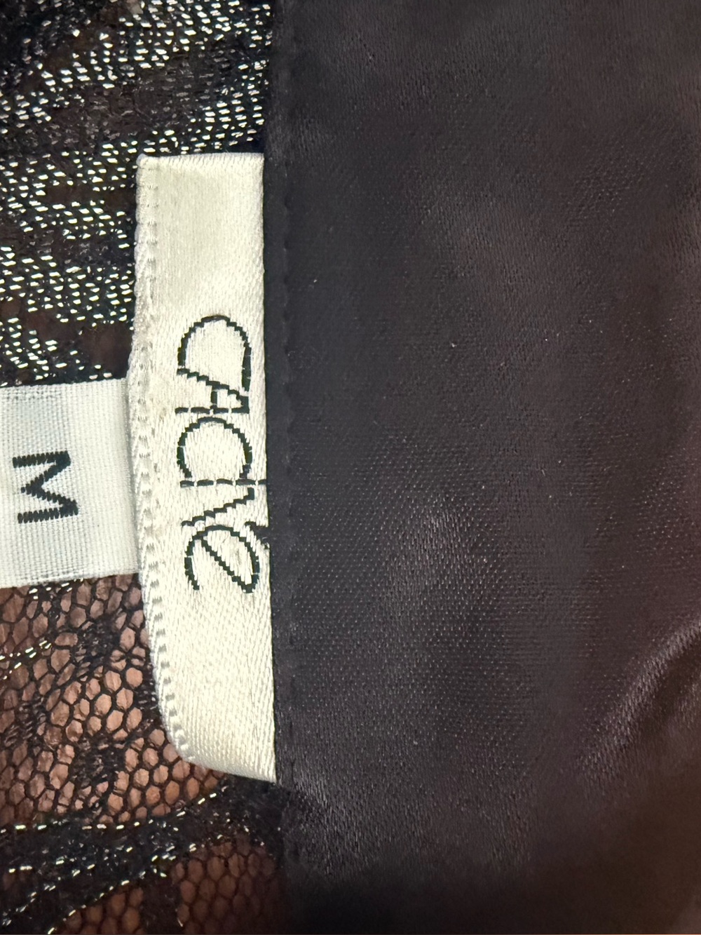 Cache Black Sheer Lace Zip-Front Blouse - Picture 5 of 5